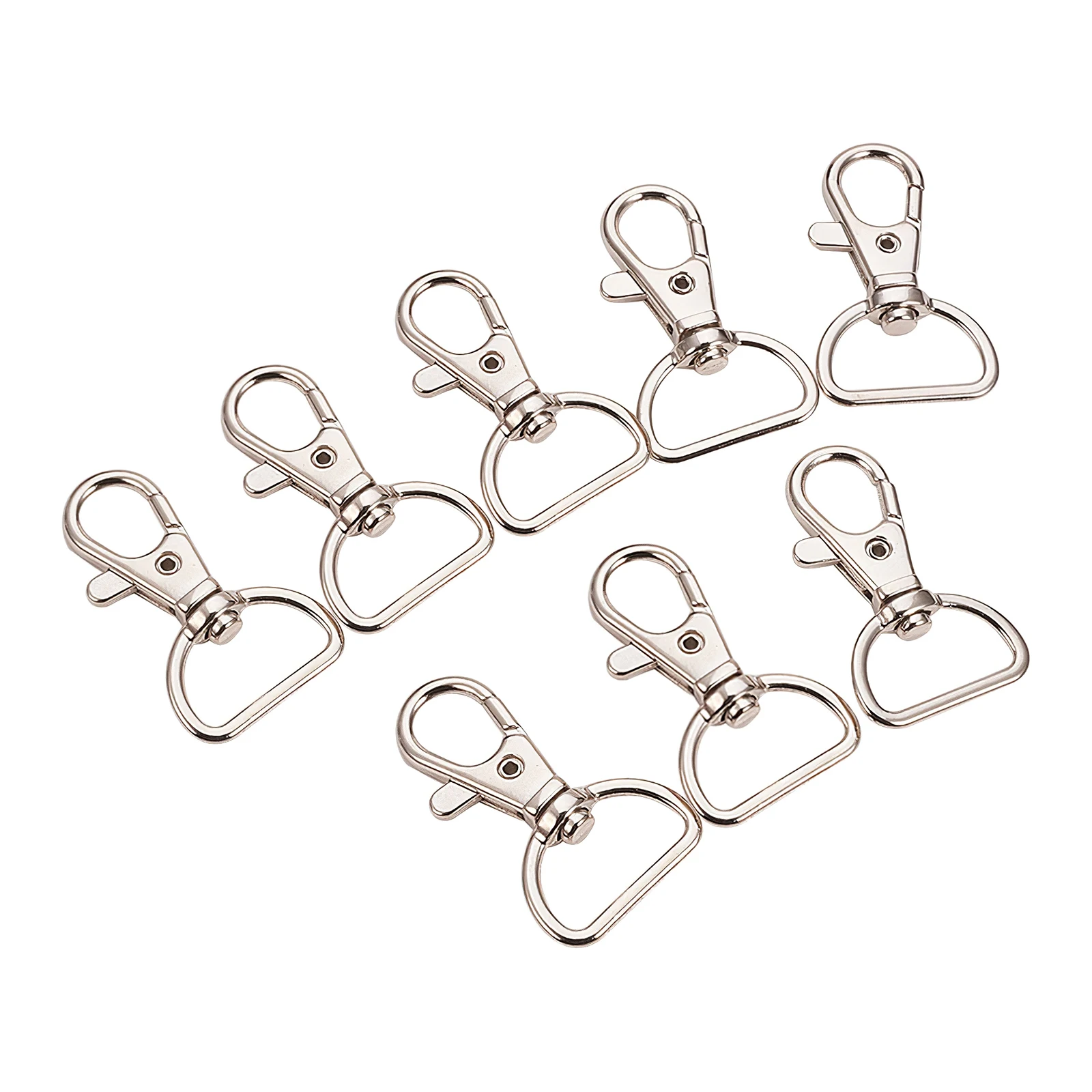 20pcs/Lot Silver Metal Key Chain Ring Swivel Lobster Clasp Clips Hooks Keychain Split DIY Craft Bag | Дом и сад