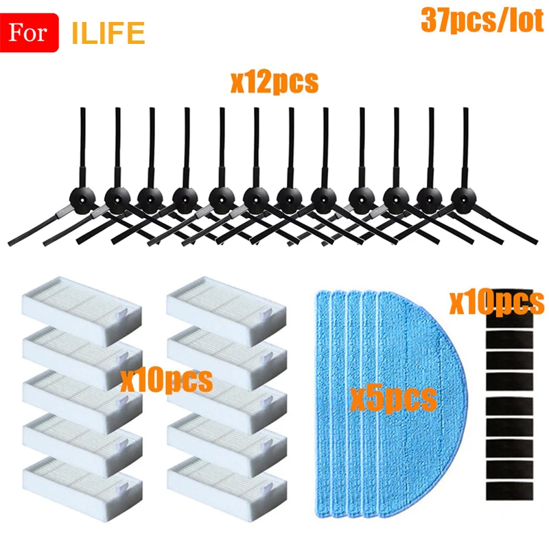 Детали для пылесоса ILIFE V50 V55 V5 V5s V3 V3s Pro X5 боковая щетка Hepa фильтр Швабра тряпочка