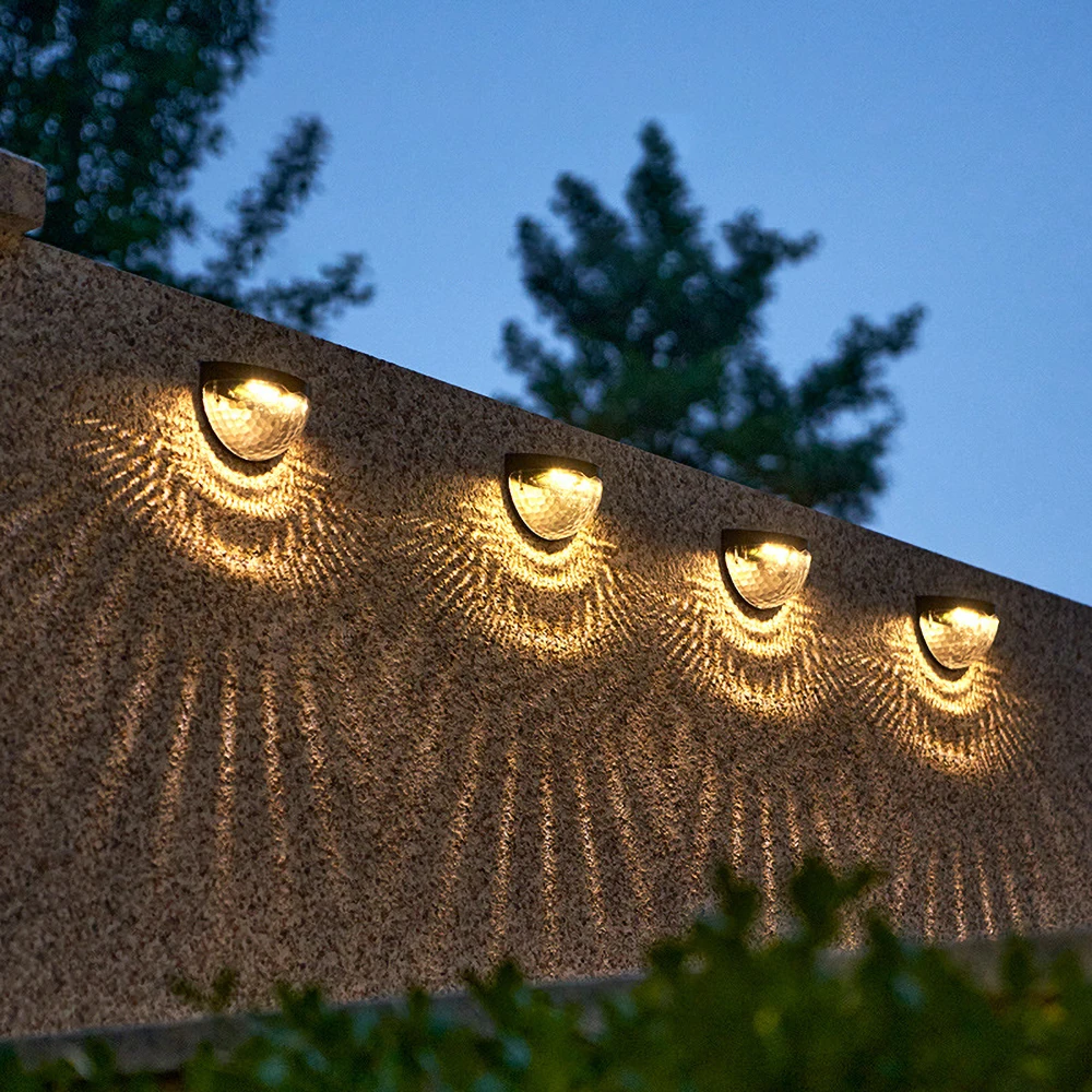 

LED Solar Power Garden Fence Lights Wall Light Patio Outdoor Security Shadow Wall Lamps