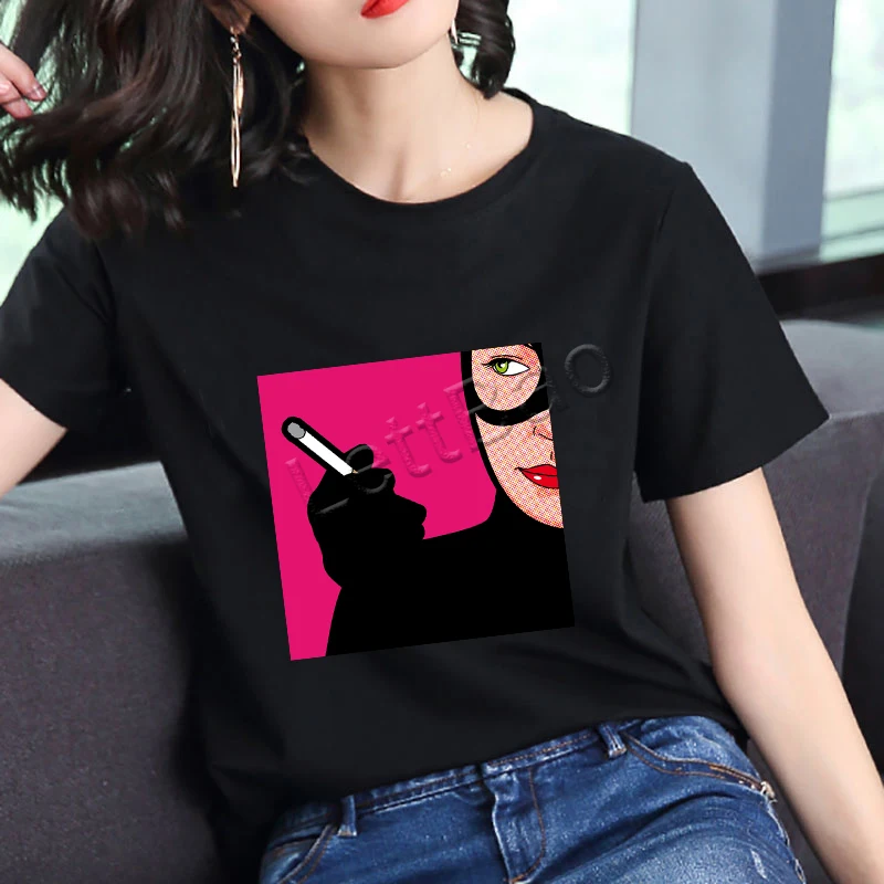 Wonder Woman летняя одежда черная футболка The Secret Life Of Hero Smoking Graphic Lady Топы мягкие