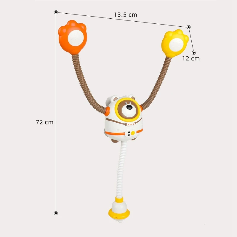

Baby Bath Toys Electric Space Bear Shower Automatic Watering Toy Two-Headed Water Summer Water Bathtub Toys for Toddler
