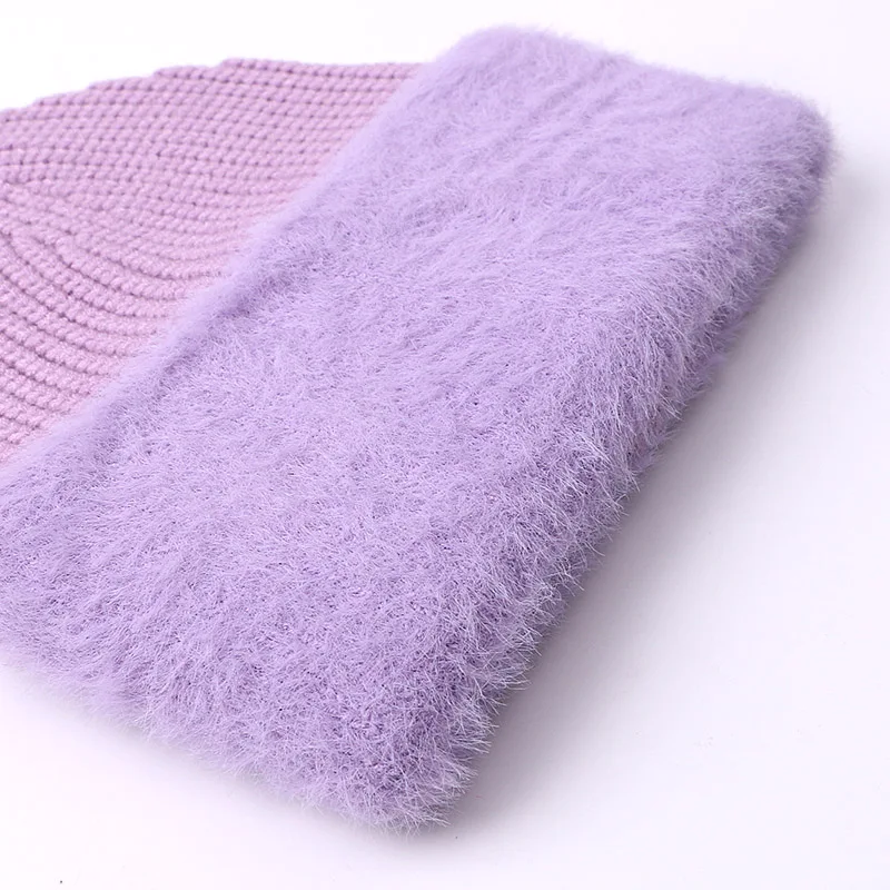 Зимняя вязаная шапка облегающая для женщин и мужчин уличная Толстая Лыжная с