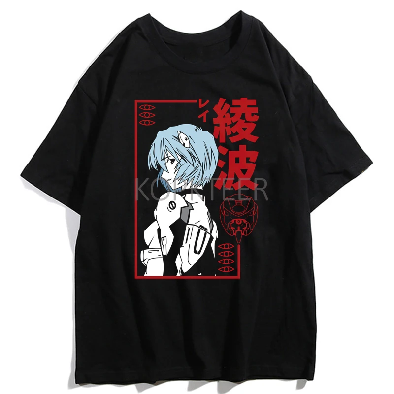 

Men T-shirts Ayanami Rei Ikari Shinji Asuka Langley Soryu Anime Graphic Print Summer Tshirts Streetwear Ulzzang Harajuku T-Shirt