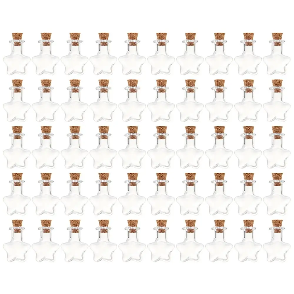 50Pcs 2.4x2cm 5ml Цена мини, из прозрачного стекла бутылки Флаконы пустой образец банки с пробкой сообщение флакон свадьбы желаний бутылка, Лидер продаж - Цвет: 50Pcs 2.4x2cm 5ml