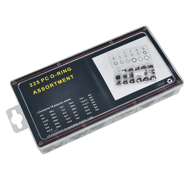 225 шт. метрическая система уплотнительное кольцо коробка с инструментами набор