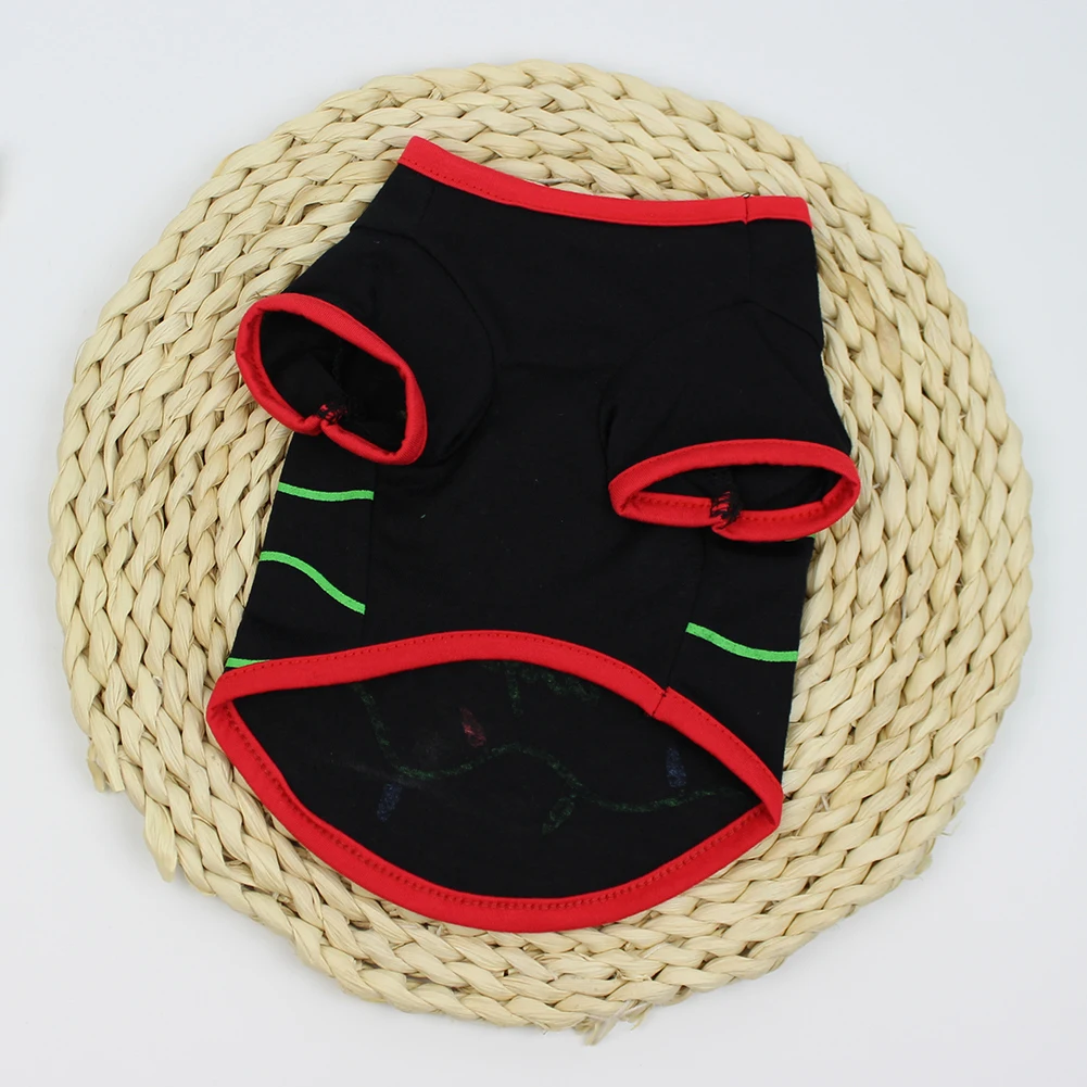 НОВАЯ РОЖДЕСТВЕНСКАЯ домашняя собака легкое пальто с принтом милый костюм