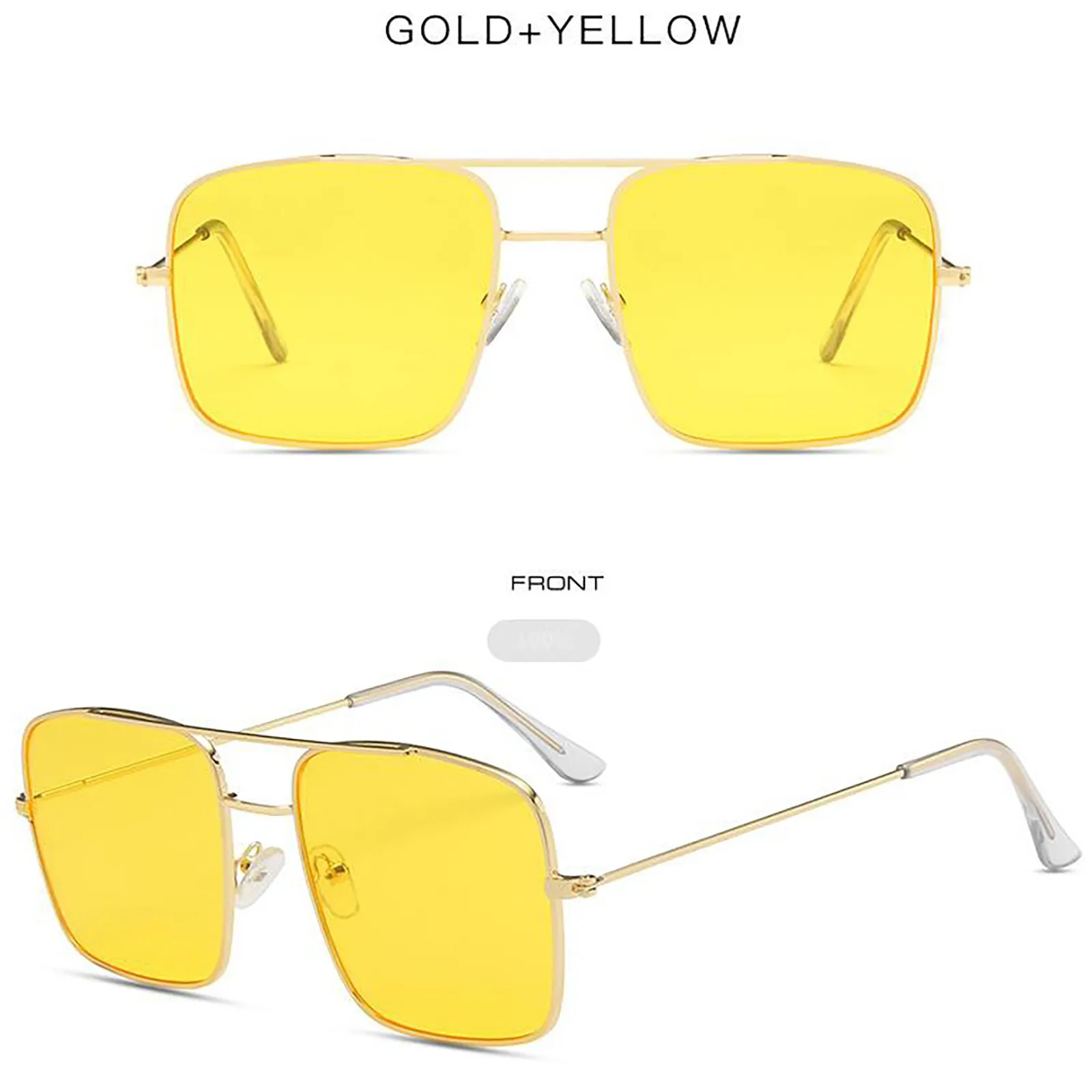 

sunglasses women European And American Large Frame Two-tone Double-beam Metal Sunglasses lunette de soleil femme