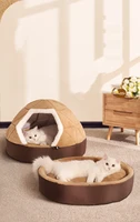 cat bed house bed for cat puppy disassemblability windproof pet puppy nest shell hiding burger bun for winter