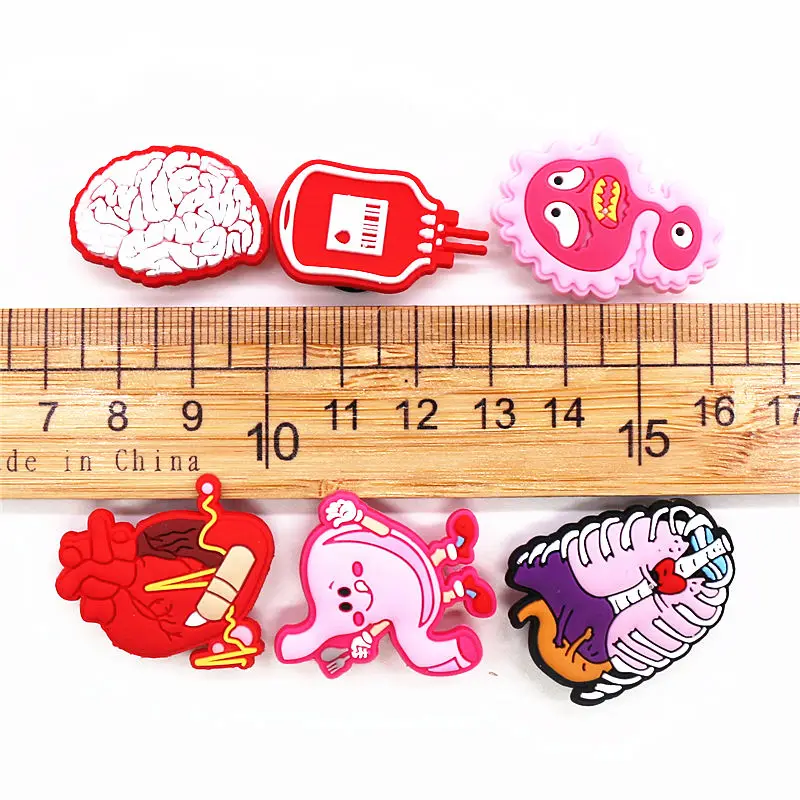 Novelty Medical style Shoe Charms Accessories Viscera Haslet PVC Shoe Decoration Designer for croc jibz Kids X-mas Party Gifts