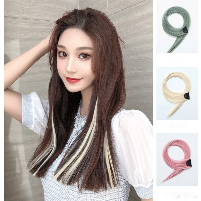 

Women Girls Colorful Wig Long Straight Wig Hair Clips Hair Extensions Female Natural Synthetic Colorful Hairpins Hair Accessorie