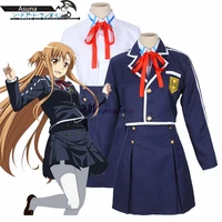 sword art online sao yuuki asuna cosplay school uniform jacket coat shirt skirt anime outfit cosplay costume