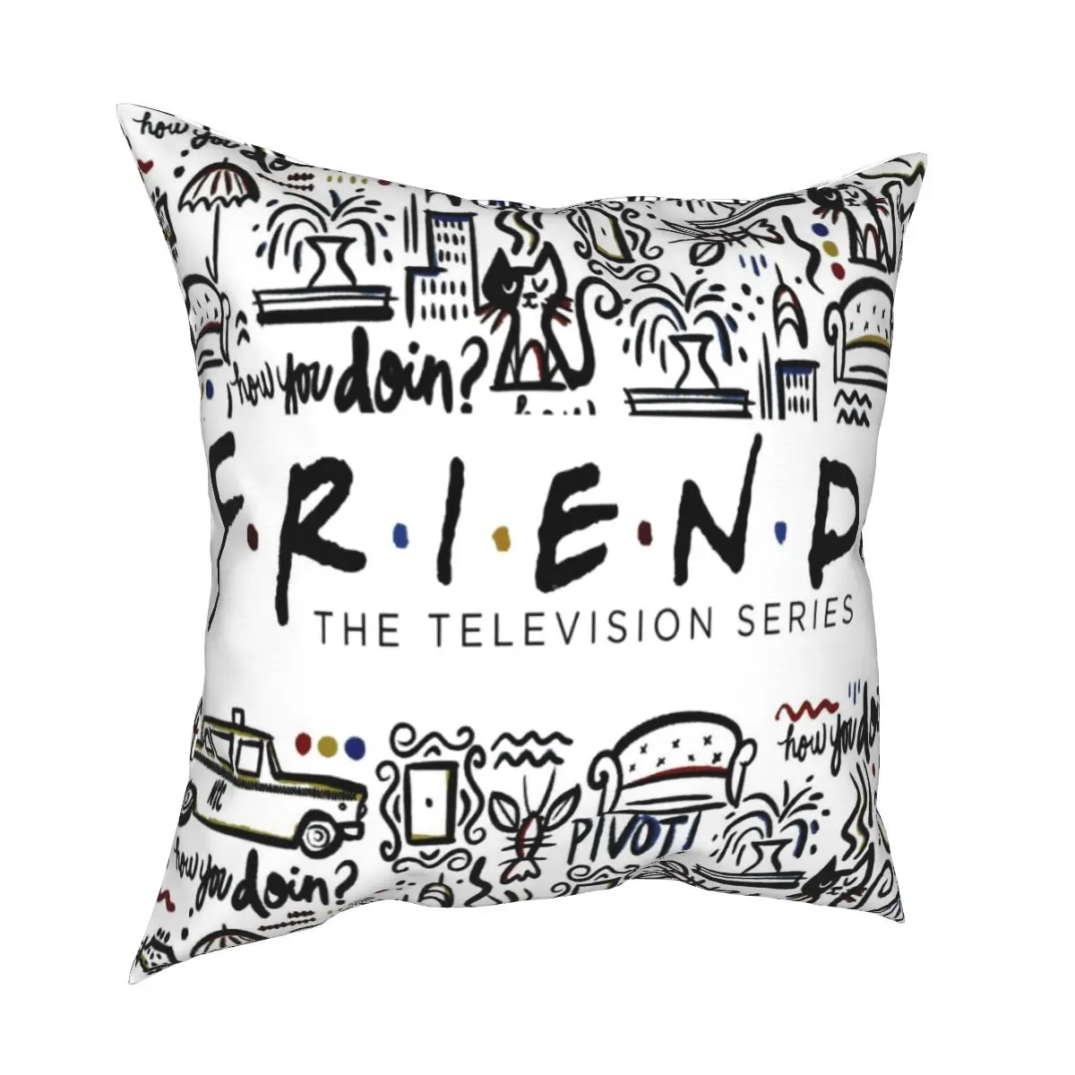 

Black and white friend good buddy pillow soft and simple living room sofa and bed pillowcase car decoration cushion pillow