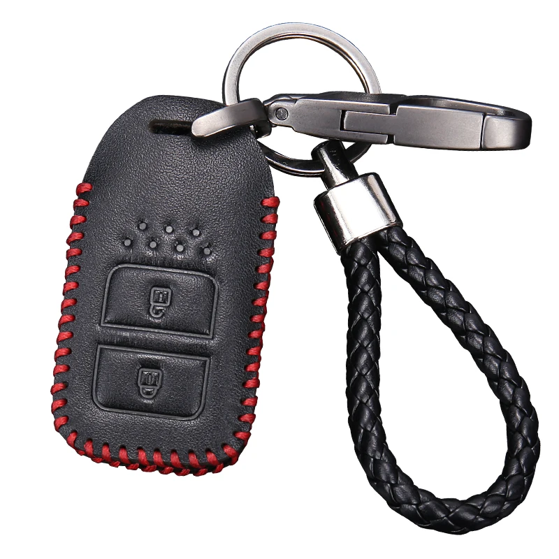 Чехол-книжка для ключей из натуральной кожи с 2 кнопками Honda Accord XRV Spirior CRV CR-V Crosstour