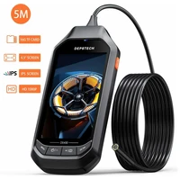 DEPSTECH 4.5" IPS Screen Endoscope 2MP 5MP 1944P HD Industrial Borescope Inspection Pipe Drain Sewer Duct Snake Camera 32GB