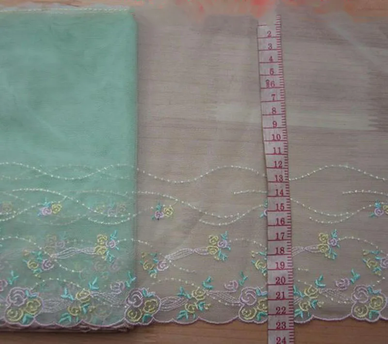 

19 ярдов, сетка, тюль, вышивка, цветочное кружево, аппликация, воротник, отделка краев, свадебное платье, вуаль, шитье, Ширина 22 см, ткань из гипюра