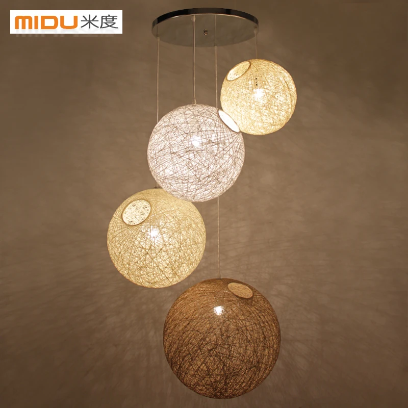 Шарообразная люстра современный минималистский гостиная ротанг спальня коридор