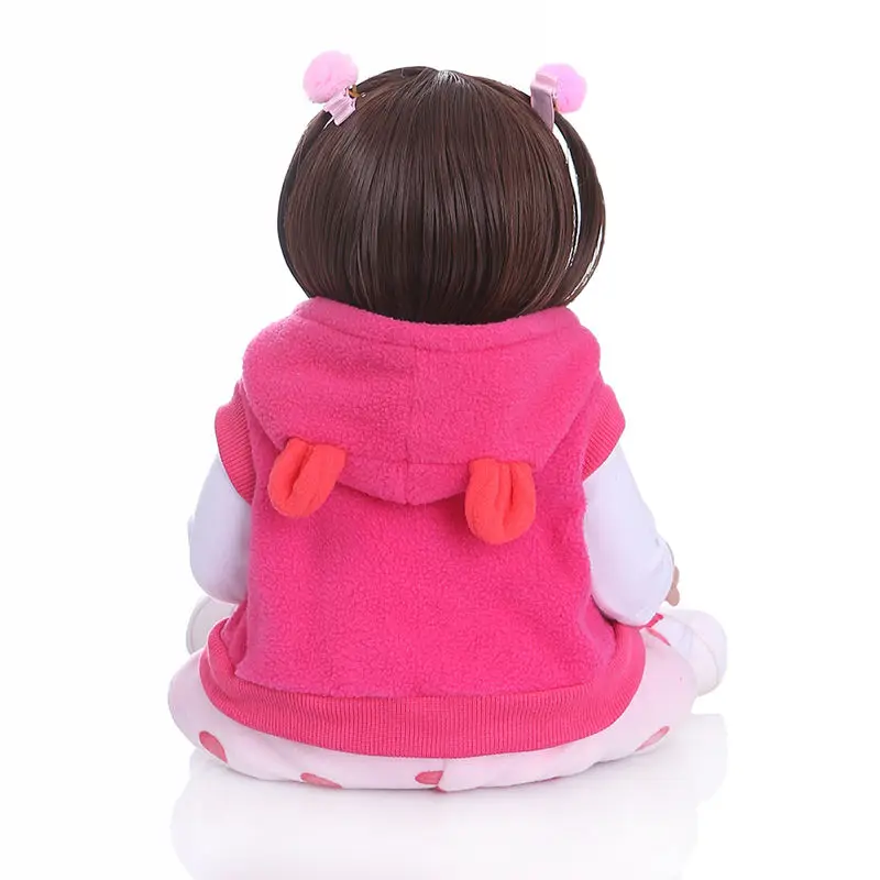 19 дюймов 48 см розовый жилет в горошек олень reborn doll девочка розовом платье всего