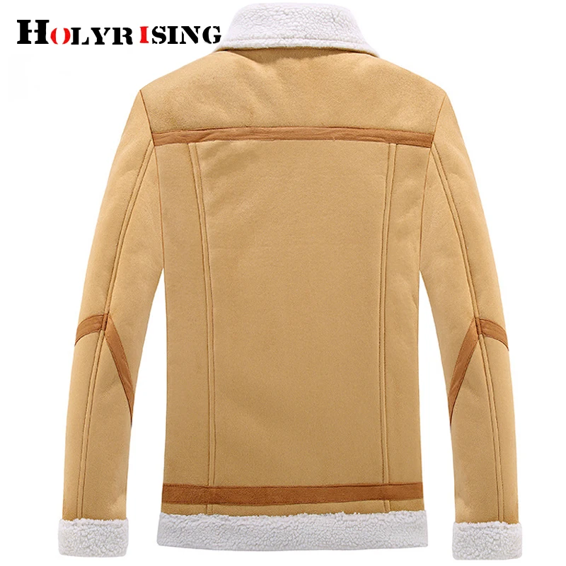Holyrising новая зимняя куртка мужская одежда поддельные из шерсти ягнёнка кашемир