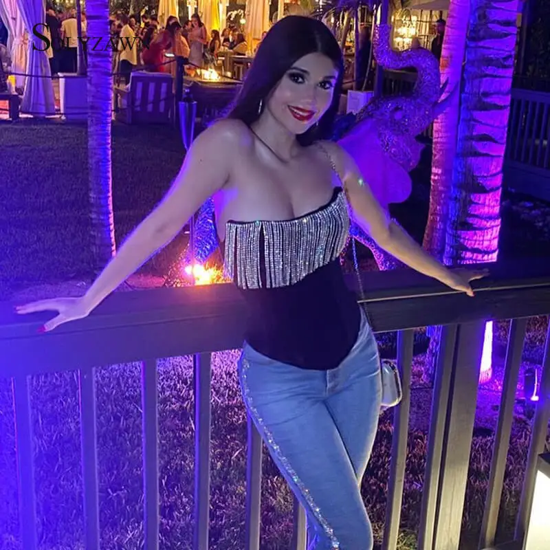 Топ женский бархатный с открытыми плечами пикантный уличный топ-бюстье вырезом