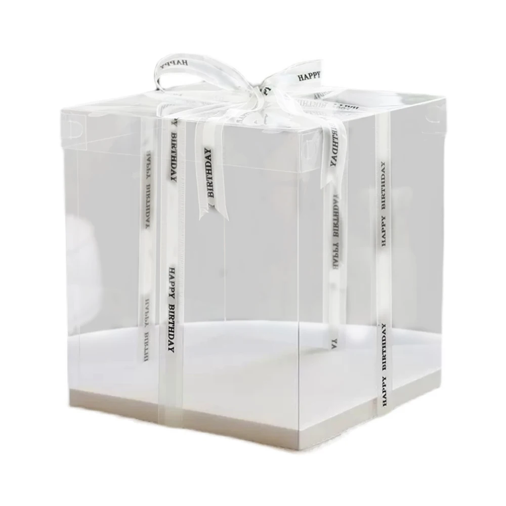 Большой прозрачный подарок для торта 1 шт. цветок прозрачная упаковка из ПВХ