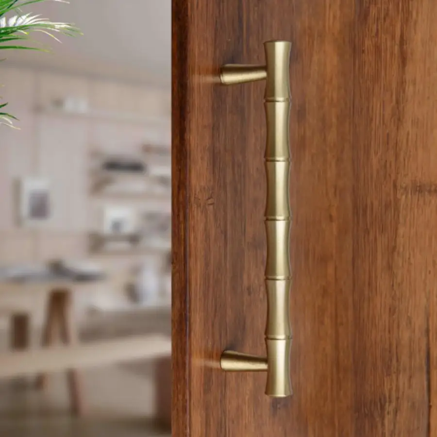 2 шт. ручка из бамбука для кухонного шкафа|Ручки шкафа| |