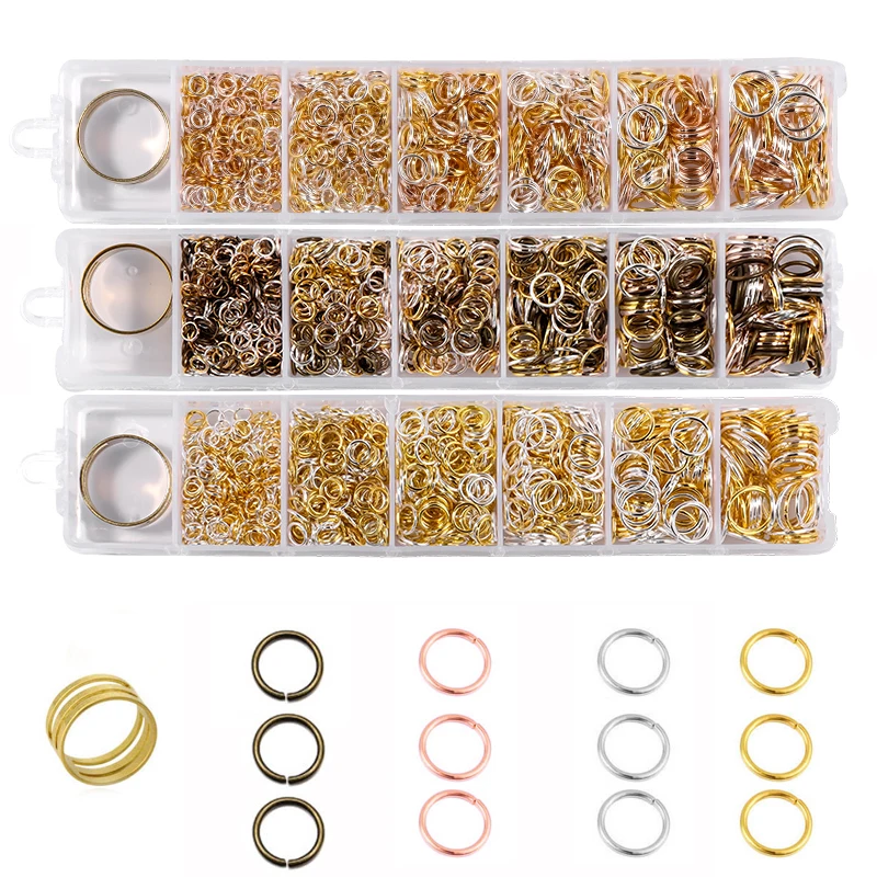 

1010pcs/box 3-10mm Open Jump Ring Box Split Rings Link Loop DIY Earrings Necklace Crafts Accessories Jewelry Findings Making Kit