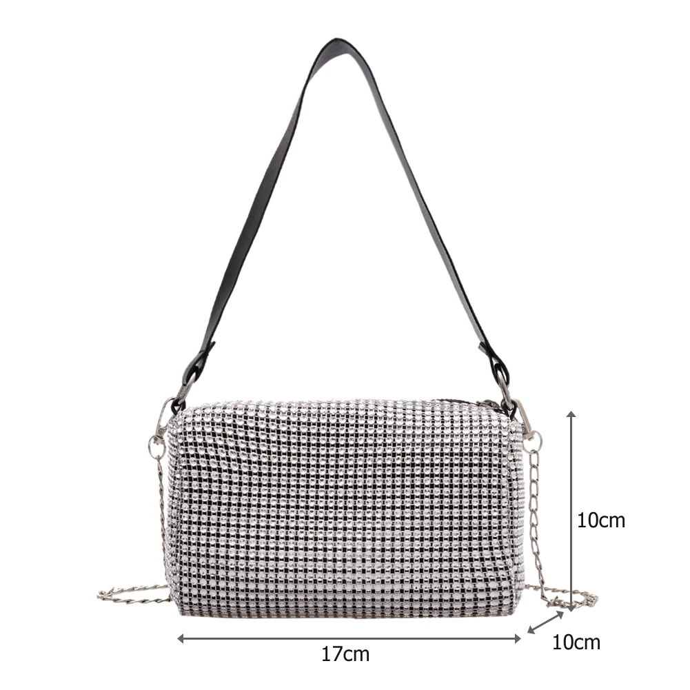 

Bling Diamonds Evening Clutch Bag Women New Korean Soft Pillow Small Handbag Shoulder bags Ladies Dinner Party Clutch Purse
