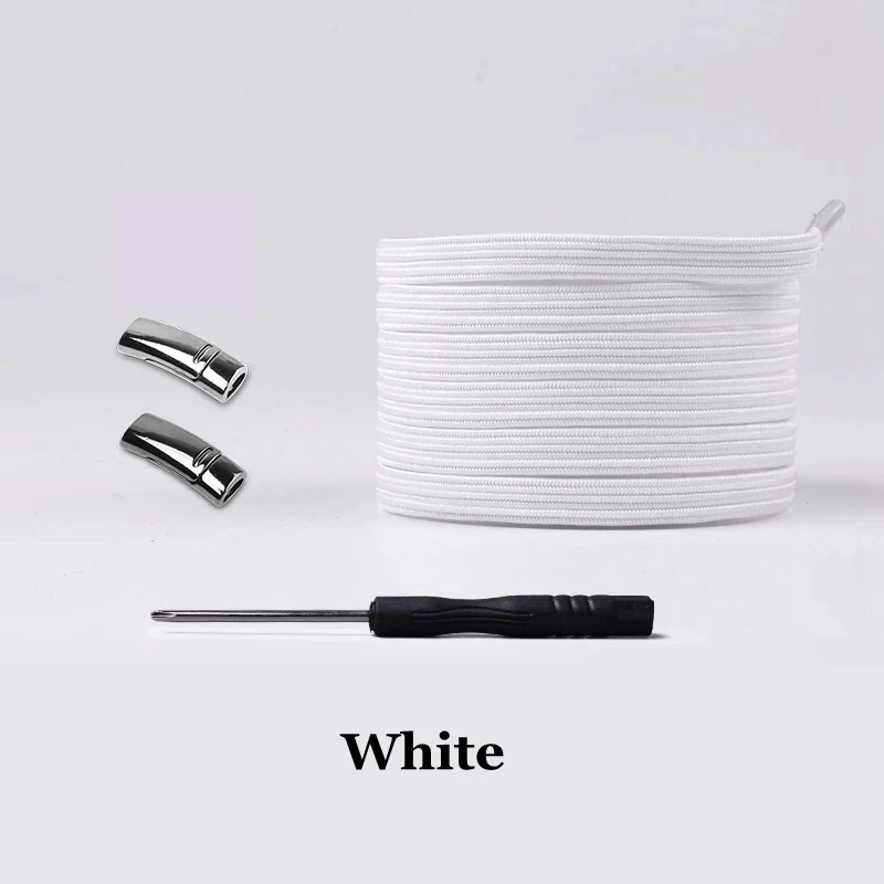 White 1 пара, 24 цвета, плоские магнитные шнурки, эластичные шнурки без завязок, шнурки для обуви для детей, взрослых, унисекс, сникерсы, шнурки, шнурки для быстрого отдыха - Цвет: White