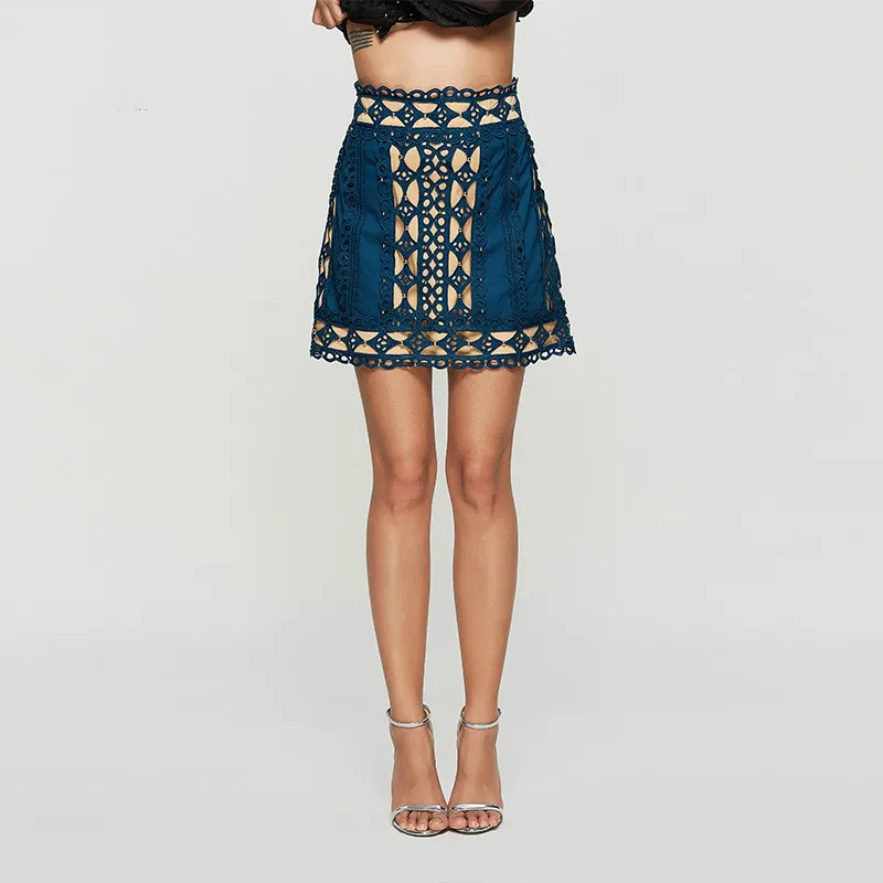 

Женская кружевная мини-юбка, с заклепками и вышивкой