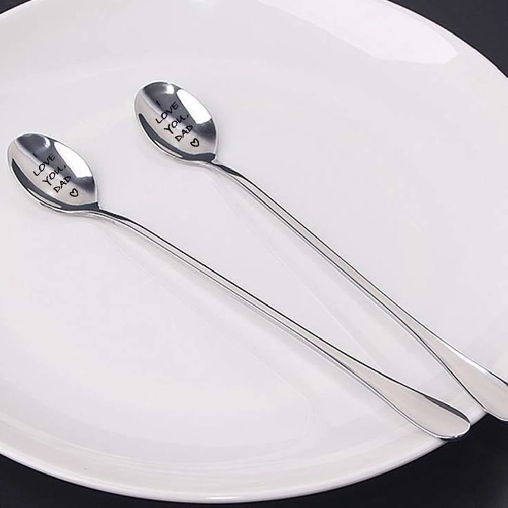 Ложка для мороженого нержавеющая сталь с гравировкой Я люблю тебя папа | Дом и сад