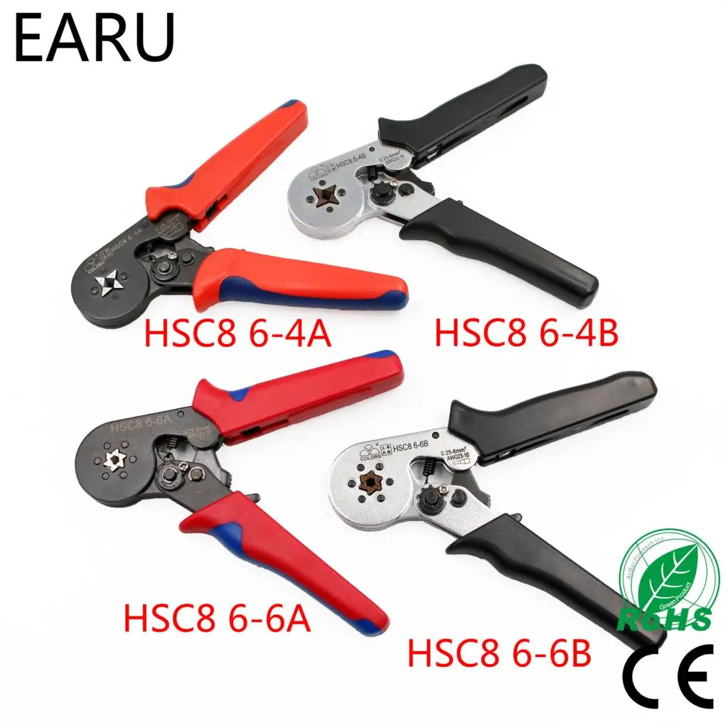 

FASEN HSC8 6-4 HSC8 6-6 SELF-ADJUSTABLE MINI-TYPE CRIMPING PLIER 0.25-6mm2 0.25-10mm2 Pliers Hand Tools VE Terminals Connectors