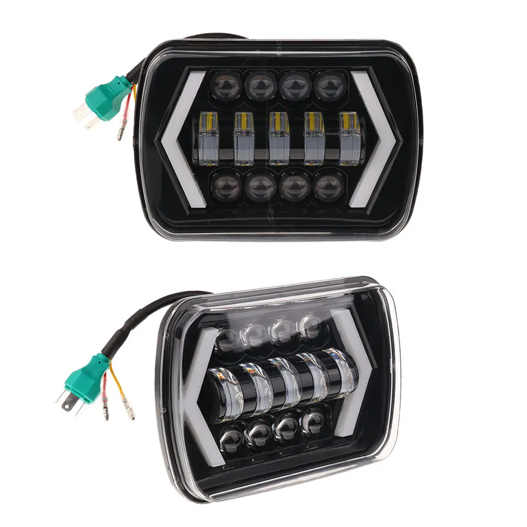 

1 Pair 55w LED High Low Beam Headlight Halo Arrow Angel For Jeep Wrangler YJ
