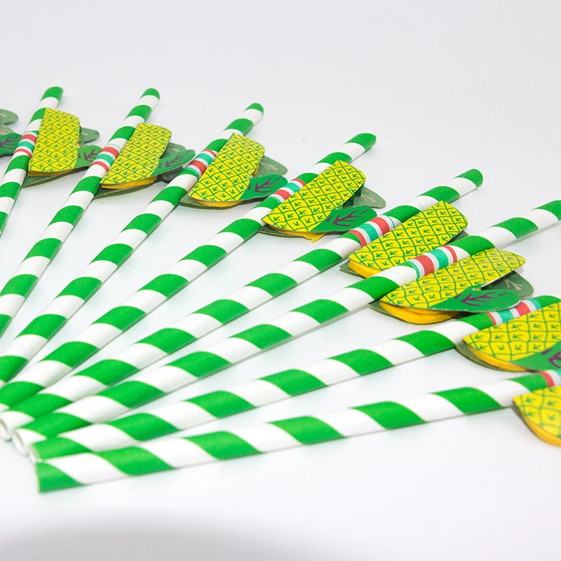 10 шт. набор трубочек для напитков из ананаса|Одноразовая посуда вечеринок| |