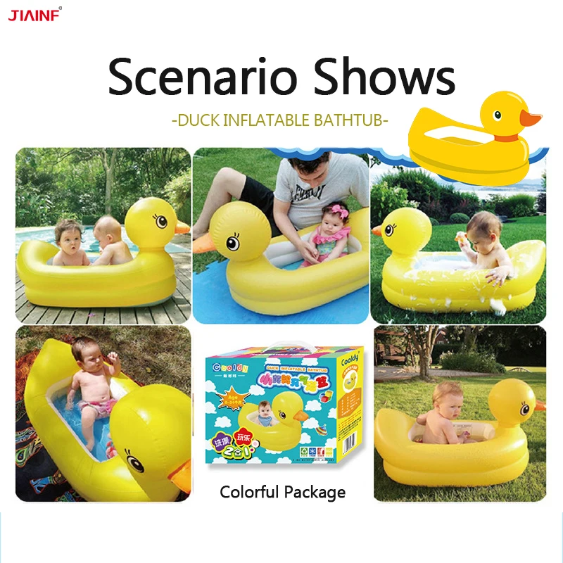 

New inflatable bathtub duck for 0-24month baby Portable folding bath tub infant bathing Pool newborn Shower Tubs Babies bathroom