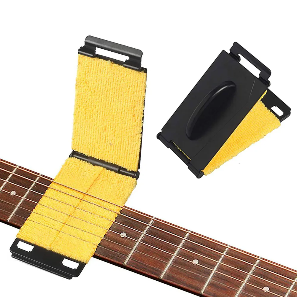 

Electric Guitar Bass Strings Scrubber Fingerboard Rub Cleaning Tool Maintenance Care Bass Cleaner Guitar Accessorie Yellow