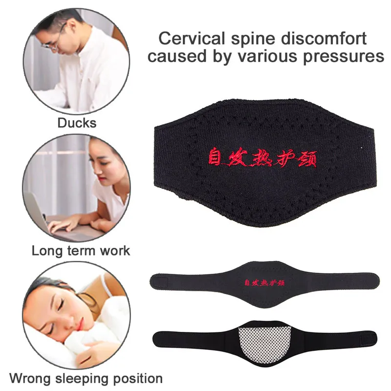 1piece Self-heating Tourmaline Neck Magnetic Therapy Support Belt Wrap Brace Pain Relief Massager Products |