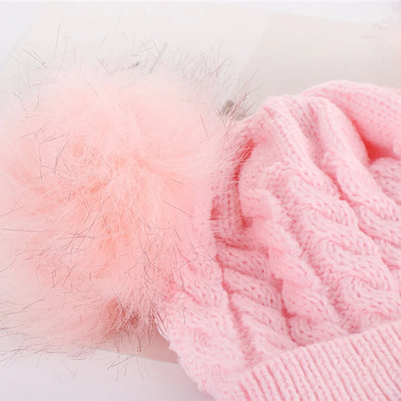 

Comfortable Durable Baby Hat Winter Warm Soft Knitted Hat Colorful Beanie Hats For Baby Children Cap Windproof Head Warp