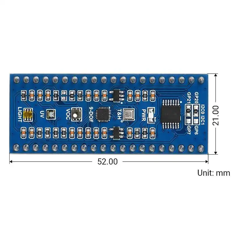Модуль датчиков окружающей среды Waveshare для Raspberry Pi Pico шина I2C сбор данных о