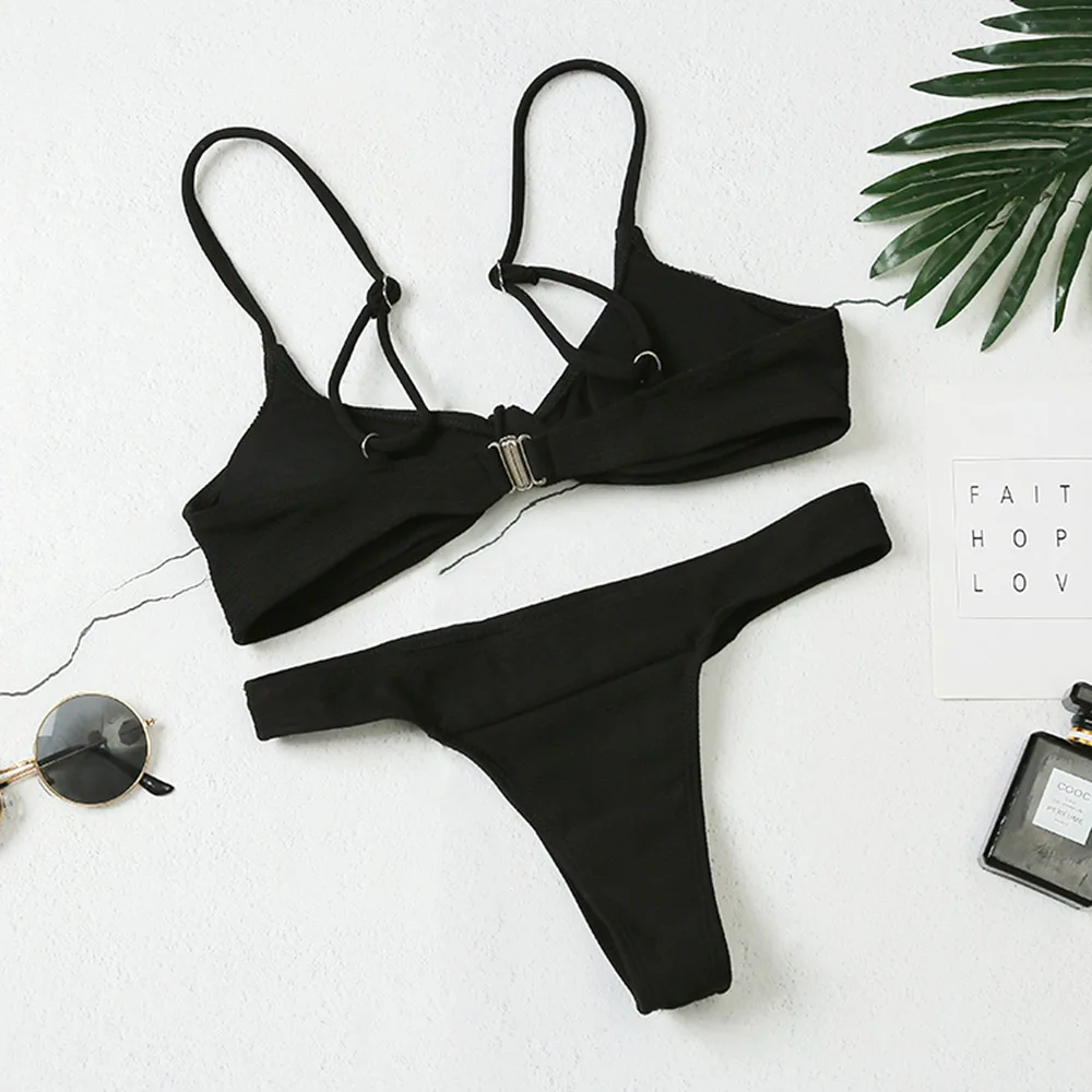 Комплект бикини с узлом Тонг сексуальный купальный костюм для женщин