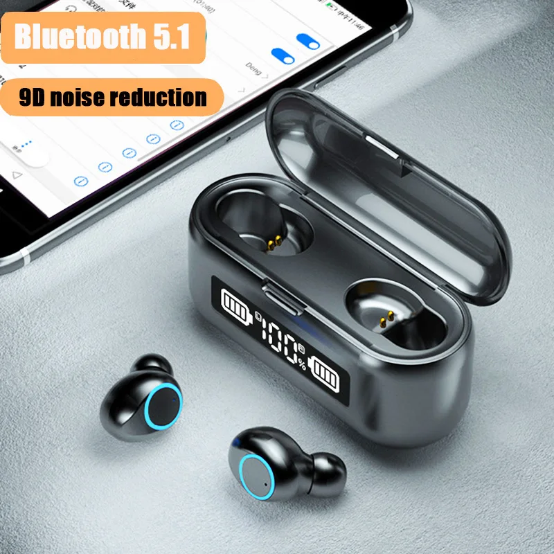 5 1 bluetooth наушники спортивные водонепроницаемые беспроводные 9D с шумоподавлением