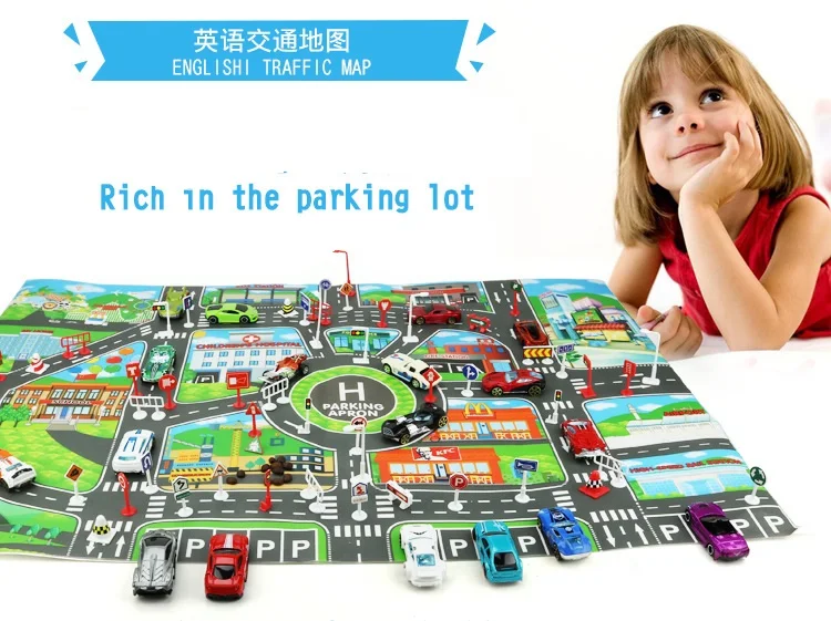 Игрушки Монтессори Реалистичная Карта города светофорный знак дорожный поезд