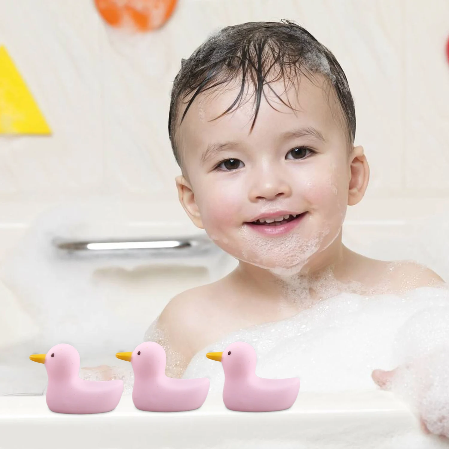 4PCS Cute Cartoon Duck Squeeze Squeaky Bath Toy Sound Floating Animal Swimming Water Play Toys For Baby | Игрушки и хобби