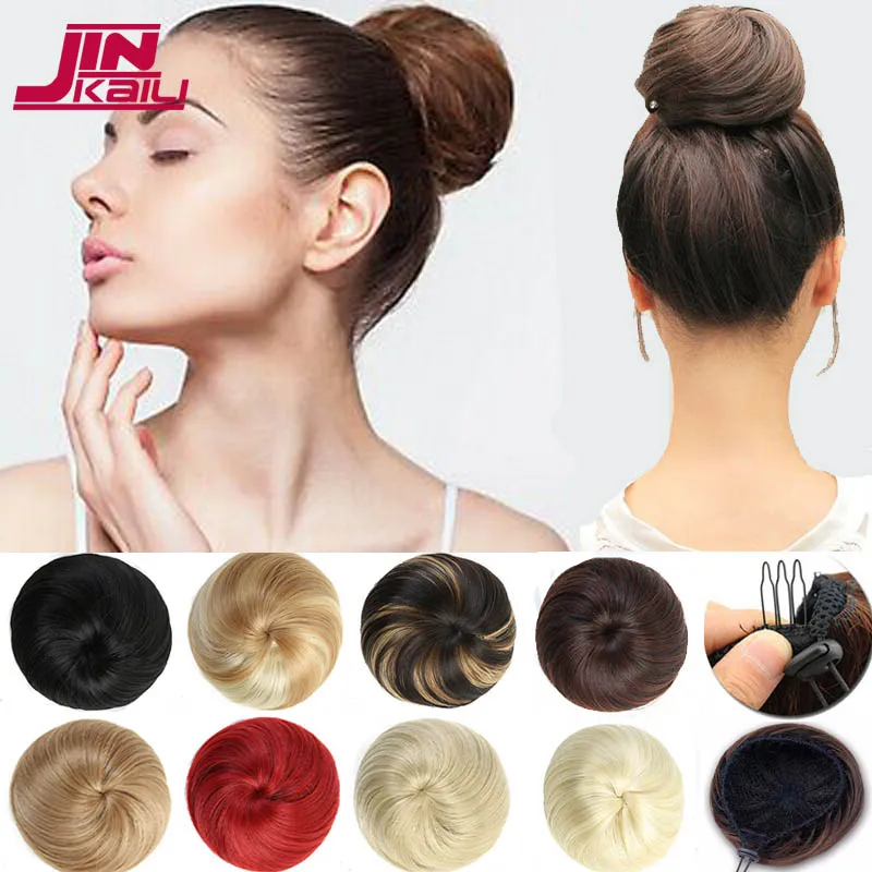 

JINKAILI Synthetic Flexible Hair Bun Curly Scrunchy Chignon Elastic Messy Wavy Scrunchies Wrap For Ponytail Extensions For Women