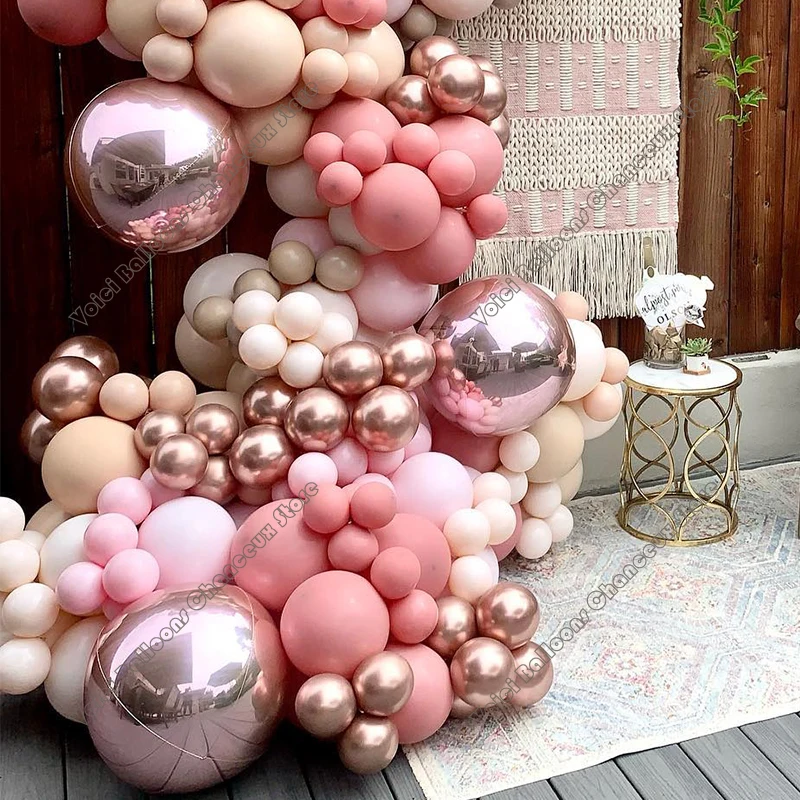 224 шт. розовый кремовый персиковый воздушный шар в стиле ретро | Дом и сад
