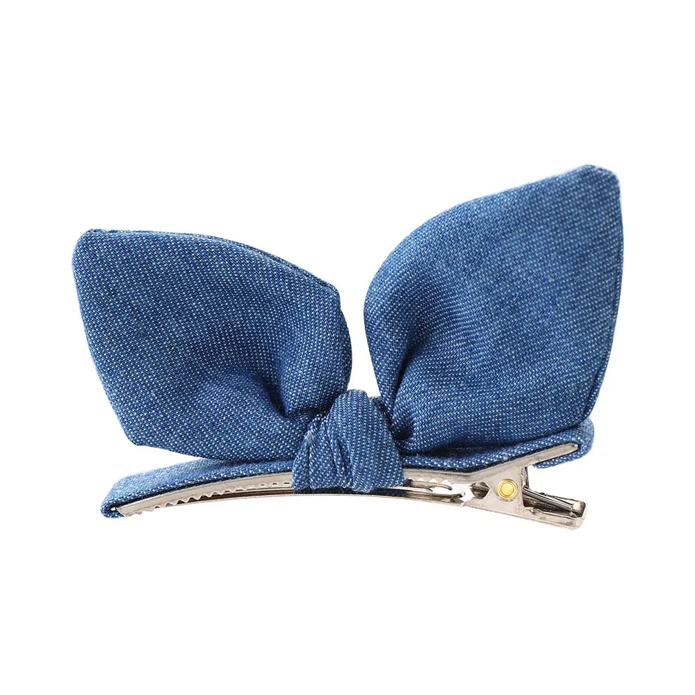 Корейская джинсовая ткань ручной работы с кроличьими кошачьими ушками заколка
