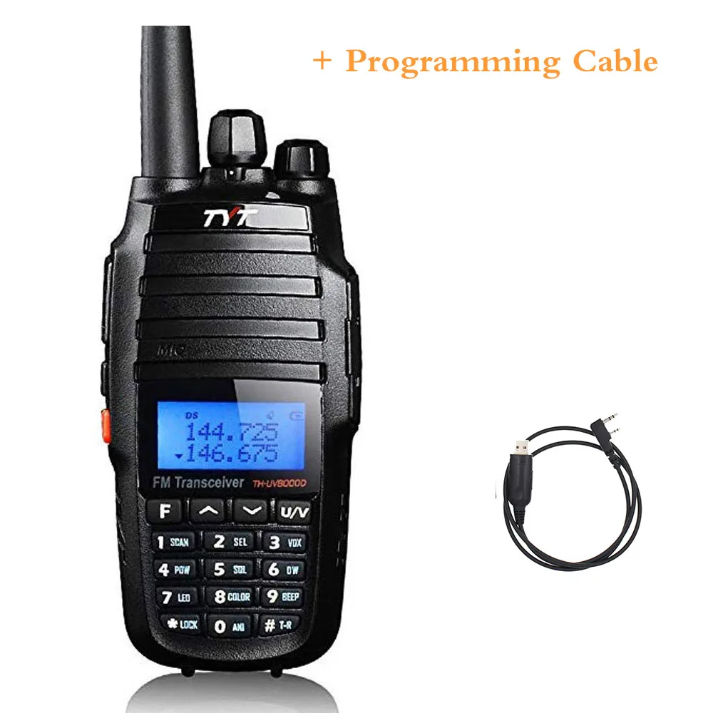 add Cable TYT TH-UV8000D рация 10 км Двухдиапазонная VHF и UHF 10 Вт 10 км Любительское радио 3600 мАч кросс-полосный ретранслятор функция радио - Цвет: add Cable
