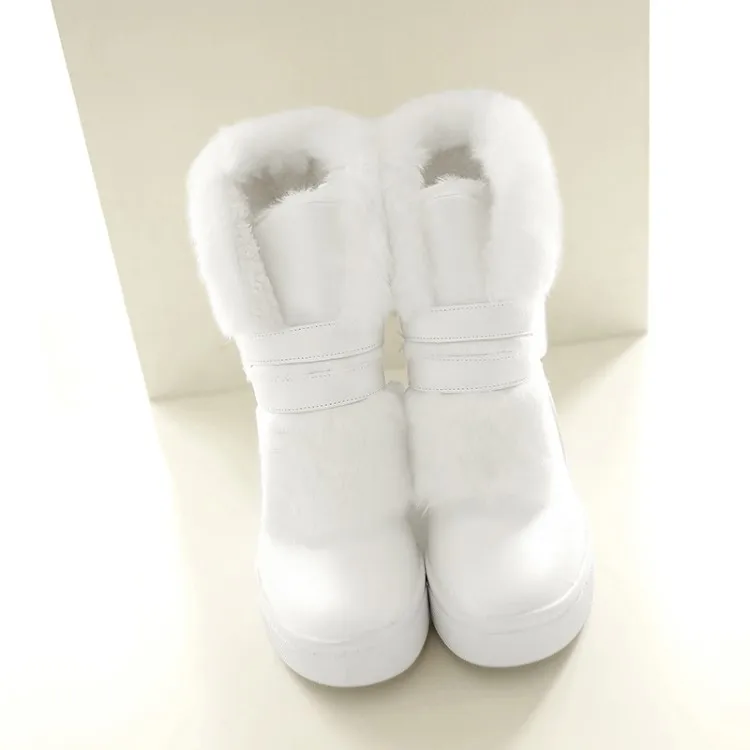 Big Size boots women shoes ankle for ladies Hair buckles add height inside the skin | Обувь