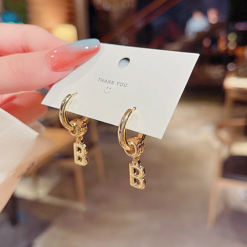 

Wholesale New Letter B Earrings Eardrops Female Drop Earrings Jewelry Gift
