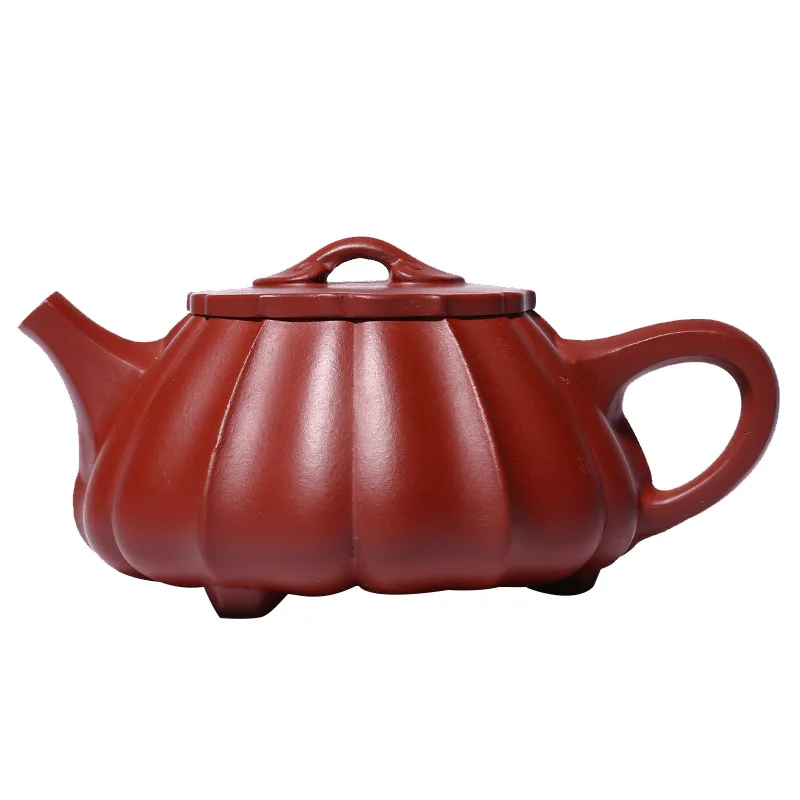 

Yixing purple clay pot raw ore Dahongpao handmade rib stone ladle Teapot Set