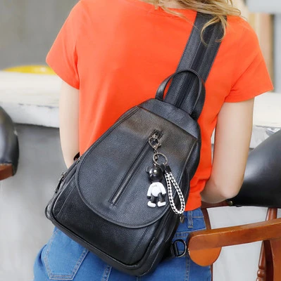 

2021 New Leather Portable Backpack Soft Leather Ladies Cowhide Fashion Backpack Women